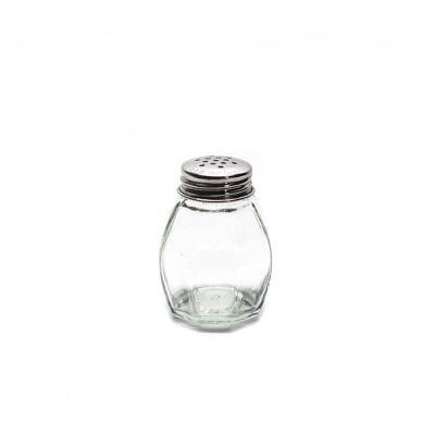 China Viable Custom Special Salt And Pepper Color Metal Lid Shaker Glass Seasoning Bottle for sale