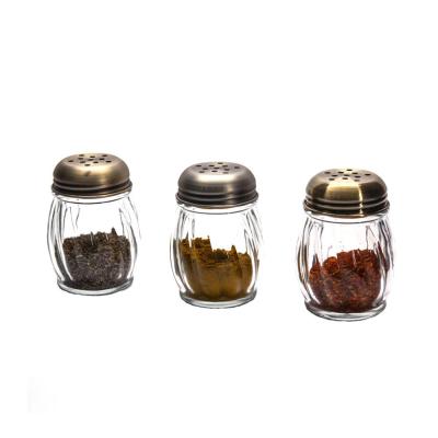 China Wholesale Glass Container Stocked Salt And Pepper Shakers for sale