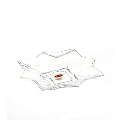 China Sustainable Octagon Shape Flat Transparent Glass Snack Dish for sale