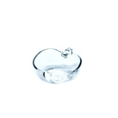 China Sustainable Custom Apple Shaped Transparent Glass Snack Dish for sale