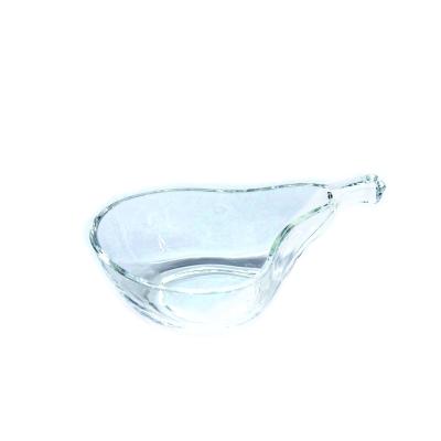 China Sustainable Custom Pear Shaped Transparent Glass Snack Dish Dish for sale