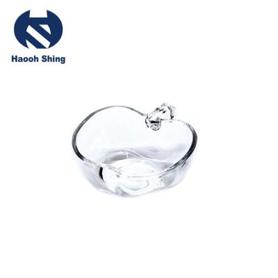 China Crystal High White Glass Viable Apple Shape Candy Display Dish Tray for sale