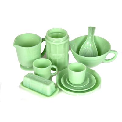 China Sustainable Low MOQ Original Handmade Taiwan Jadeite Glass Mold Series Kitchen Use Containing Products for sale