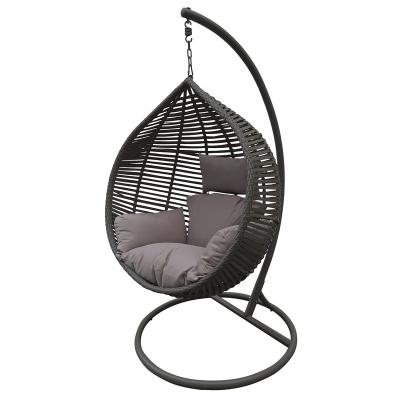 China ANTI-UV Good Quality Egg Garden Hanging Swing Chair With Black Rattan for sale