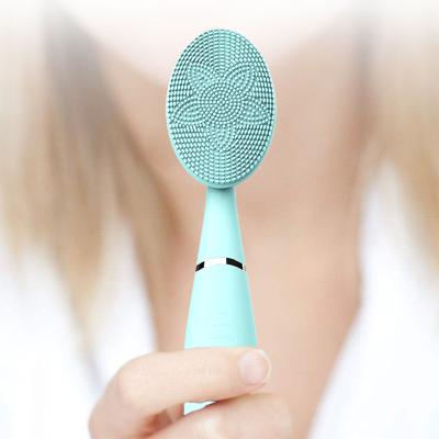 China 2021 Quility Acne Treatment Peel Friendly Electronic Ultrasonic Wash Cleansing Facial Single Head Face Brush for sale