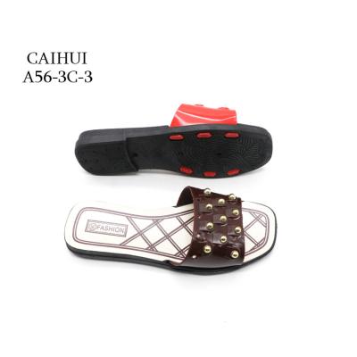 China Anti-odor Hot-selling Summer Slide Sandal, New Design Rivets Women Slipper Sandals for sale