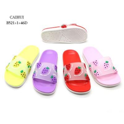 China Insulative Children Beach Slippers Girls PVC Pattern Kids Cute Fruit Cartoon Slide Slippers Sandals for sale