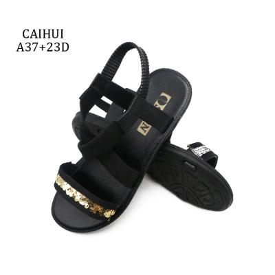 China Anti-Smell Designs Latest Lady Pvc Sandals Top Branded Flat Slippers Ankle Womens Sandals Gold Latest Designs Rubber Spanish Strap for sale