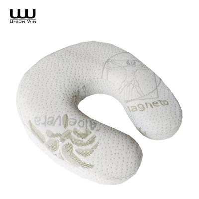 China Anti-Apnea Aloe Vera Memory Foam Neck Travel Pillow for sale