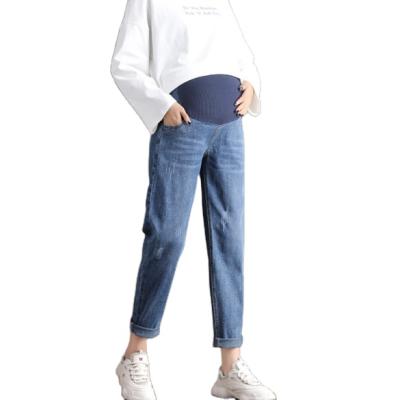 China New Breathable Plus Size Pregnant High Quality Maternity Women's Jeans for sale