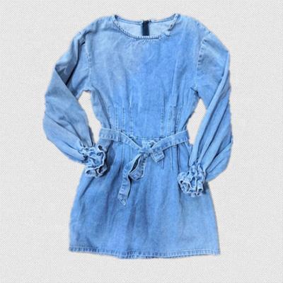 China Breathable Women's Fashion Lady Denim Dress Women's Classic Casual Dress Style Long Sleeve Jeans Dresses for sale