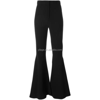 China Anti-pilling Black High Waist Bell Bottom Flare Pants For Ladies for sale