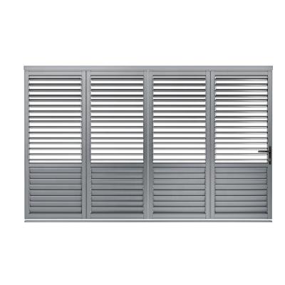 China High Quality Black Exterior Aluminum Profile Folding 3 Screen Panels For Hurricane Sliding Window Shutters for sale