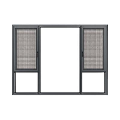 China Modern European Style Triple Or Four Panel Aluminum Frame Glass Casement Window For Home for sale