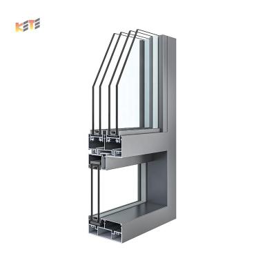 China Durable Aluminum Double Hung Sliding Aluminum Extrusion Profile Sliding Window Glass Windows for sale