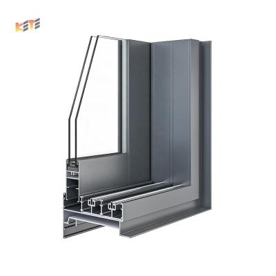 China Custom Gray Color Double Glass Window Black White Aluminum Frame Sliding Stained Glass Windows And Doors for sale