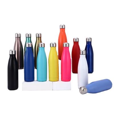 China Business Double Wall Thermal Vacuum Flask Insulated Outdoor Sports Drink Cola Shaped 18/8 Stainless Steel Water Bottles With Custom Logo for sale