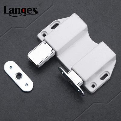 China Modern Strong Suction Kitchen Drawer Wardrobe Cabinet Door Latch Plastic Magnetic Hook for sale