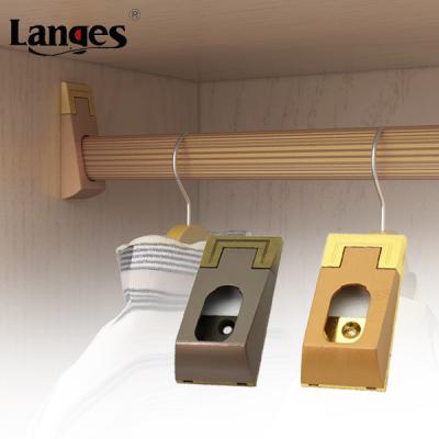 China Modern Wardrobe Furniture Hardware Zinc Alloy Plastic Rod Bracket Hanging Rail Flange Support for sale