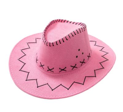 China Image China Wholesale Cheap Suede Pink Cowboy Hats for sale