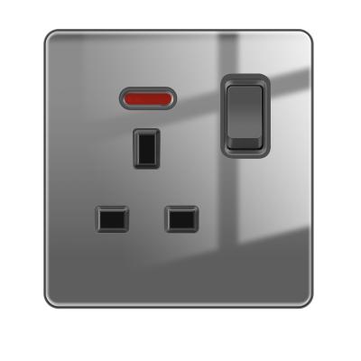 China Best Quality UK All Purpose Line Switched Socket Wall Luxury USB For Universal Standard UK Gray Switch for sale