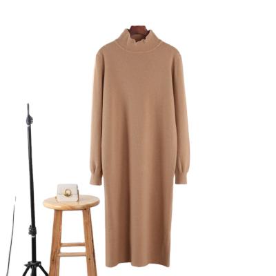 China Long Breathable Breathable Knit Oversized Women Maxi Sweater Dress Warm Turtleneck High Street Loose Midi Sweater Dresses for sale