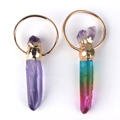 China Pendant from Africa Aura Crystal Natural Crystal Necklace Amethyst for sale