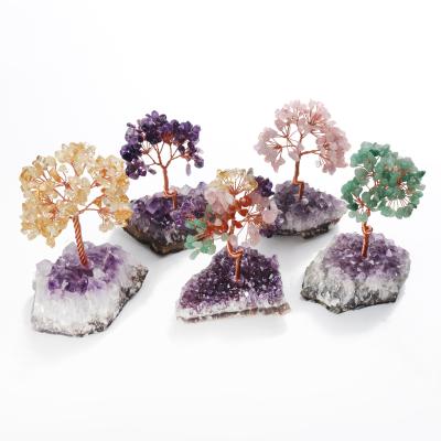 China China Popular Natural Amethyst Groups Tree Crystal Crafts Crystal Raw Stone for sale