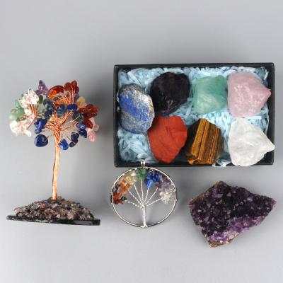 China China Natural Box 7 Chakra Crystal Raw Stone Crystal Gift for Healing for sale