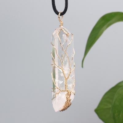 China Europe wholesale crystal pendant tree of life crystal necklace for sale