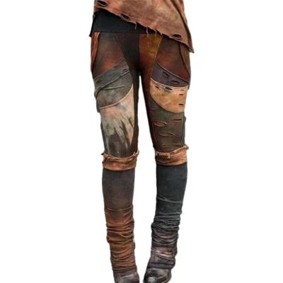 China 2021 New Fashion Patchwork Plaid Pants Ladies Sports Suits Ladies Breathable Tights for sale