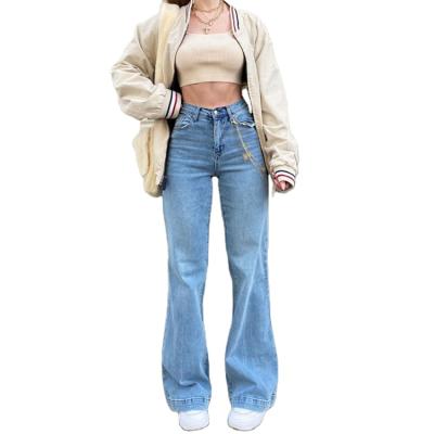 China 2022 Newest Wholesale Price Temperament QUICK DRY Commuter Micro Fly Zipper Rocket Mom Jeans Friend's High Waist Jeans Latest for sale