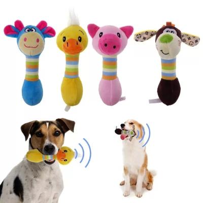 China Stuffed Cartoon Series Stuffed Dog Doll Chew Toy Funny Dog Toy Molar Interactive Molar Squeaking Stick Printing Molar Toy for sale