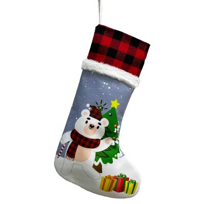 China New Modern Christmas Decoration Supplies Christmas Stockings Christmas Socks Hanging Gift Bag for sale