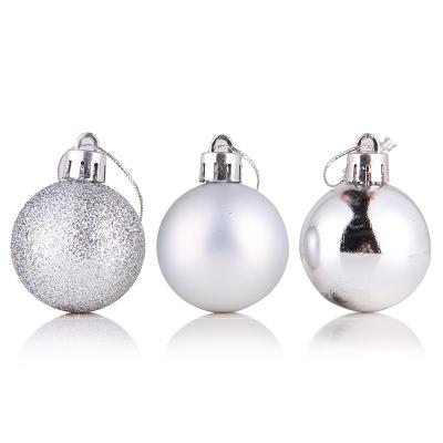 China 24pcs 6cm Plastic Christmas Tree Ball Decoration Hanging Modern Colorful Shiny Christmas Supplies for sale