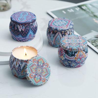 China Factory Wholesale Luxury Candle Birthdays Gift Set Custom Box Tin Can Aromatic Scented Candle 6 Candles For Home Fragrance for sale