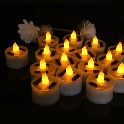 China Hot Selling 2022 Birthday Candle Solar Tea Light Smokeless Simulation Led Electronic Candle Light Halloween Small Outdoor Soy Wax for sale