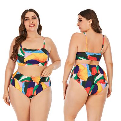 China Plus Size New Plus Size 2022 Plus Size Women Striped Bikini Set Swimwear Beach Swimwear High Lift Plus Size Swimwear 4XL for sale