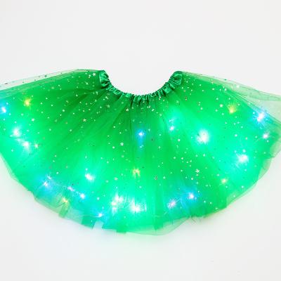 China Wholesale QUICK DRY Kids Girls Dress Up Tutu Skirts Lights Up Led Green Tutu Skirt For Performance for sale