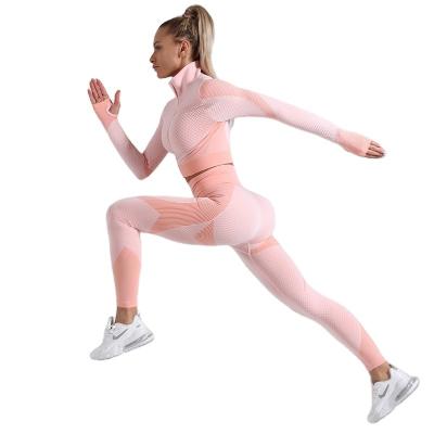 China Autumn Seamless Fat Women Sport High Quality Fashion Gym Wear Drop Shipping Wholesale Sustainable Drop Spring Women Yoga Set Plus Size for sale