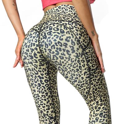 China Wholesale Breathable High Waist Leopard Camouflage Gym Pants Sustainable Sports Yoga Gaiters For Women for sale