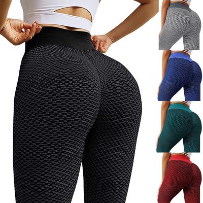 China Breathable Drop Shipping Amazon Hot Sale Gray Mesh Design High Waisted Yoga Pants Tiktok Butt Gaiters For Women for sale