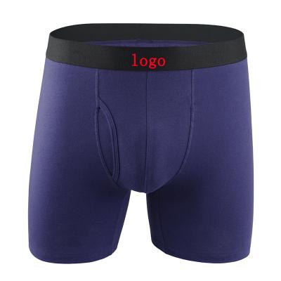 China Logo Antibacterial Custom Boxer Briefs Sexy Extended Thin Soft Cotton Panties Men's Boxer Briefs for sale