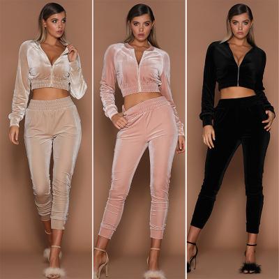 China Hoodies 2021 Women QUICK DRY Zipper Set Two Piece Sweatshirt Tracksuit Pants Casual Loose Velvet Sports Jogging Suit for sale