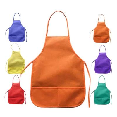 China Wholesale Current Promotional Advertising Waterproof Apron Non-woven Fabric Painting Children Cleaning Apron For Art Painting for sale