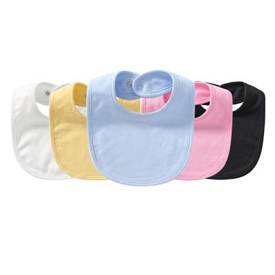 China 100% Plain Double Layers Baby Bibs Bandana Cotton Bibs Wholesale Washable Solid Color High Quality for sale