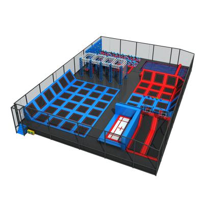 China Imported Wooden Rectangle Fitness Wooden Kids Batut Mat Bed Amusement Entertainment Trampoline Indoor Jumping Park For Kids for sale