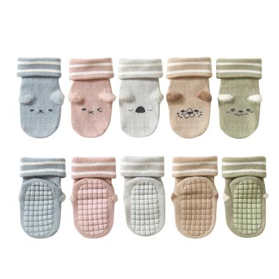 China New Antibacterial Children's Floor Booties 3D Cartoon Non-slip Cute Toddler Booties Boys and Girls Baby Socks for sale