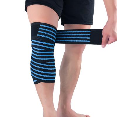 China Non-slip Weightlifting Gym Knee Sleeves Sports Knee Wrap Bandage Pressurized Adjustable Knee Support Brace Basketball Football Protector for sale