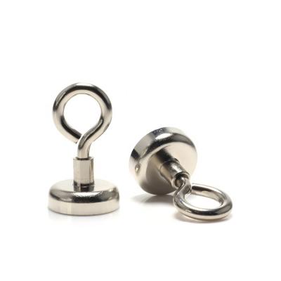 China Industrial Magnet Neodymium Pot Magnet With Eyelet Pot Magnets With Closed Hook for sale